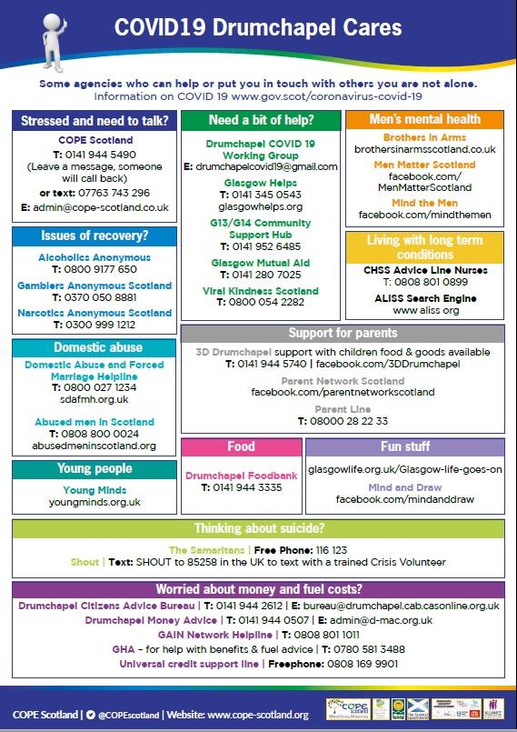 COVID19 Drumchapel Cares poster